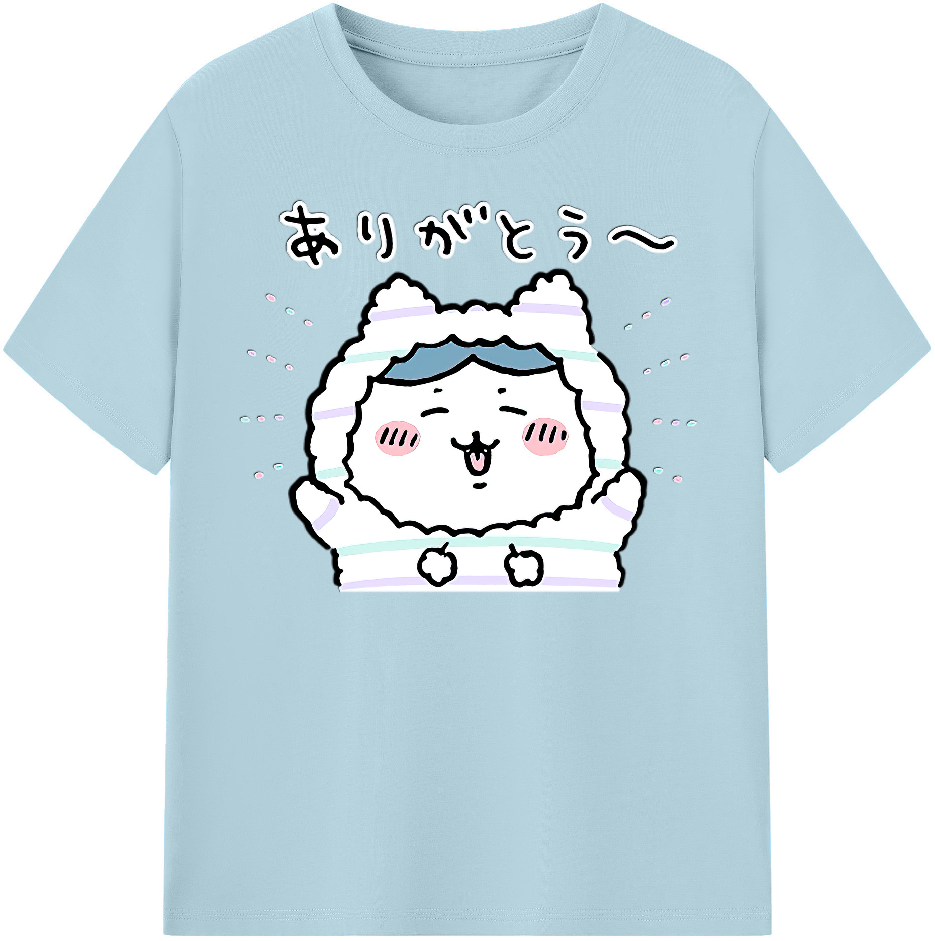 （画像用） ちいかわ ハチワレ Chii-kawa hachiware 綿100％半袖Tシャツ（フロントプリント）